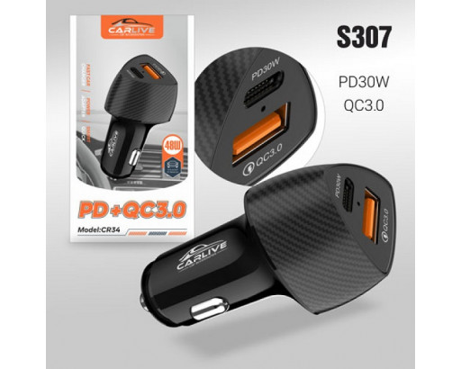 АЗУ Carlive CR34 (QC3.0+PD25W) Black