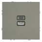 STEKKER СУ Эмили Антрацит Розетка USB + Type-C (механизм) 2-местная 20W, RST10-5115-09 (49931)
