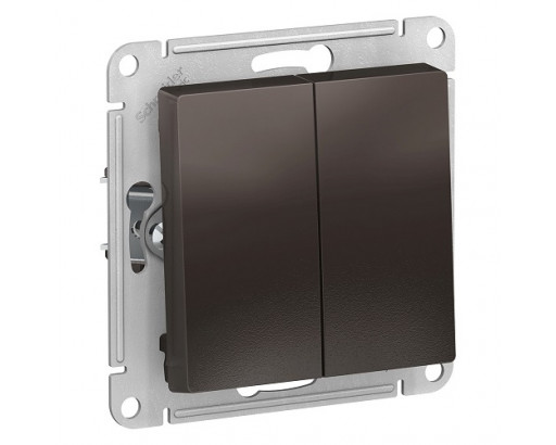 Schneider electriс AtlasDesign Мокко Выключатель 2-клавишный, сх.5, 10АХ, механизм, ATN000651