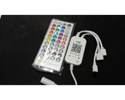 Контроллер для RGB лент Bluetooth (5-24V, пульт 40кн., 2 выхода, 2A х 3 канала, 72-144W)