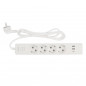Удлинитель электрический Power Cube 4р с/з вык.,2USB-A, 1USB-Type-C, 3500W, 16А,1.9 м, 3x1,0 (белый) PC-6-2M