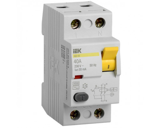 УЗО IEK 2/40А 30мА  ВД1-63  MDV10-2-040-030