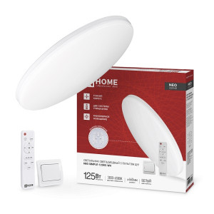 Светильник LED  управляемый IN HOME 125W NEO SIMPLE-125RCW БЕЛЫЙ 3000-6500К (10000лм) d460х67 пульт ДУ