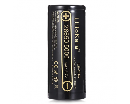 Аккумулятор 26650 Li-ion 3,7V 5000mAh с высоким контактом