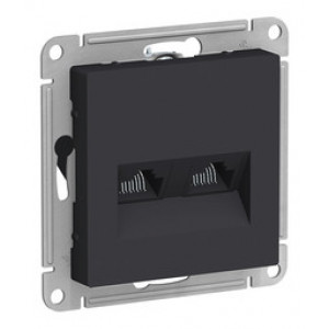 Schneider electriс AtlasDesign Карбон Розетка комп. 2-я RJ-45+RJ-45, кат.5Е, ATN001085
