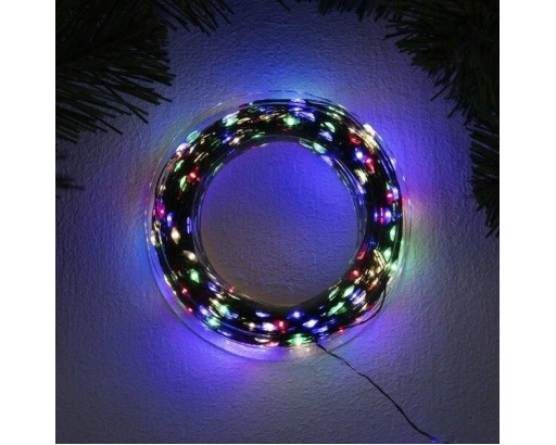 Гирлянда Нить Роса уличная светод. 30м, 300 LED, Мульти, темный провод (с контроллером IP44)