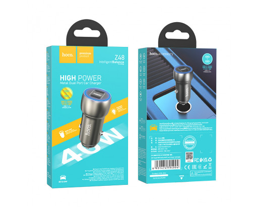 АЗУ HOCO Z48 с кабелем Type-C - Lightning (2Type-C, PD40W)