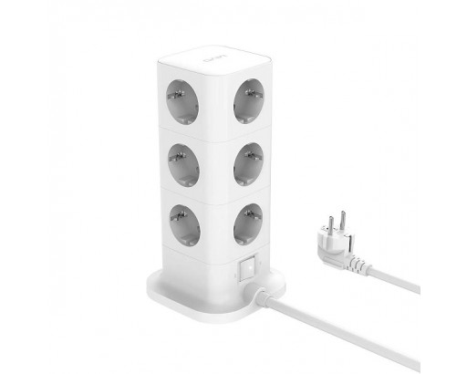 Сетевой фильтр - стойка MIVO MC-412 12 розеток + 1 USB + 2 Tupe-C, 2,4A, PD30W, 2м, 4000W, 16A белый