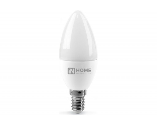 Лампа светодиодная Свеча E14 _8W 220V 6500K Матовая C37 760Лм (37х107мм) IN HOME VC 4690612024806