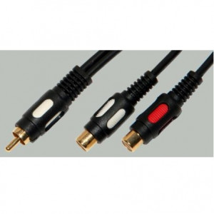 Переходник на проводе 1 штекер RCA - 2 гнезда RCA  30см  5-102 0.3