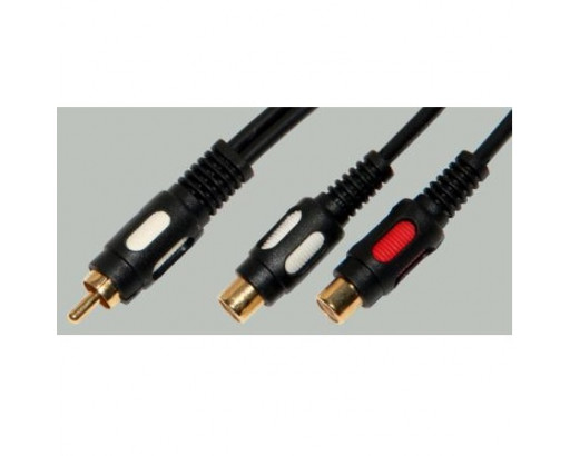Переходник на проводе 1 штекер RCA - 2 гнезда RCA  30см  5-102 0.3