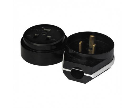 Разъём РШ-ВШ 32А 220V 2Р+РЕ ОУ черный Наружный  Universal 1234  (86239)