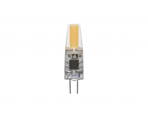 Лампа светодиодная Капсульная G4 220V _3W 2700K COB Прозрачная 190Лм (10х37,5мм) СИЛИКОН General 651800