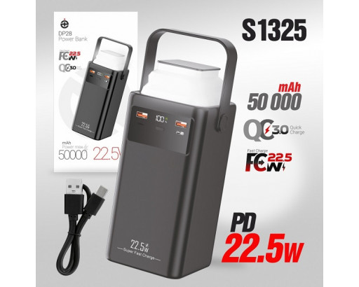 Аккумулятор внешний (Power bank) Deespi  DP28 50000mAh PD20W/Fast 22.5W/Display/с проводами