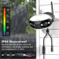 Камера IP Wi-Fi (4MP, 3,6mm+3.6mm, угол 180 °, POE, IP66, ICSEE APP, запись на MicroSD до 128Gb, детектор движения) GW-F2FD-M4X 
