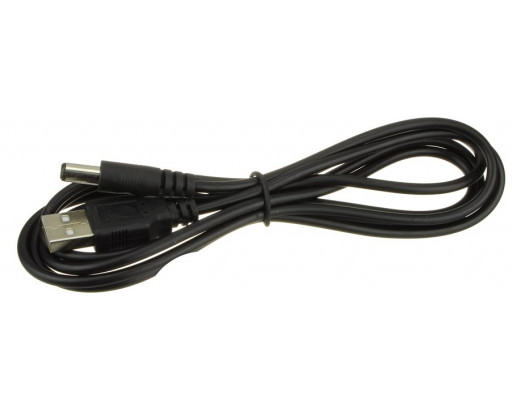Шнур питания штекер (5.5х2.1) на штекер USB (1,5м)  подходит для питания цифровых приставок от 5V  18-0231