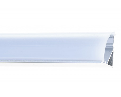 Профиль для LED ленты накл. угловой 1616 (2000х16x16мм) Шир. ленты до 10мм (рассеив. БЕЛЫЙ матовый, загл.-2шт., креп.-4шт.) GAL-GLS-2000-16-16 General