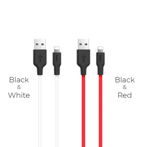 Кабель USB - Lightning HOCO короткий X21 Silicon (25 cм)