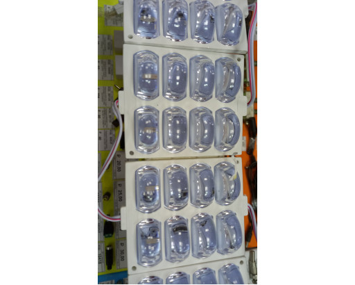Светодиодный модуль RGB SMD2835-8LED-12V-6W-IP65 (с линзой) 2 контакта, 8573-2835-Flash RGB