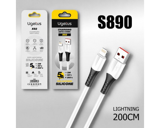 Кабель USB - Lightning Ugetus X82 (2 м) силиконовый
