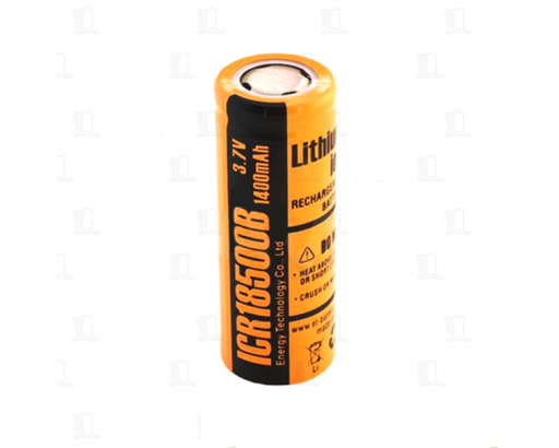 Аккумулятор 18500B Li-ion ICR 3,6V 1400mAh 18.0*50.0,   ET