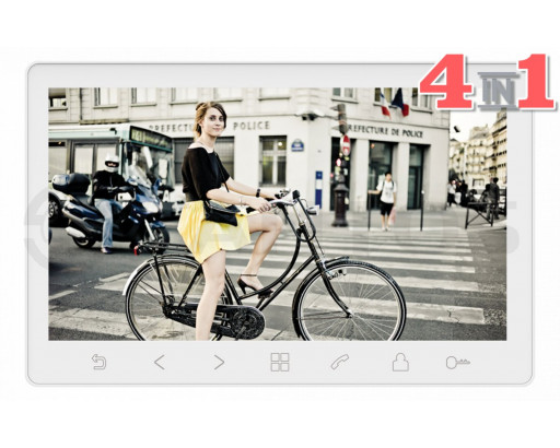 Монитор видеодомофона, цв.  Sherlock (White) HD SE LCD 10" IPS 1080p/720p, Hands-Free, 2 пан, 2 кам Tantos