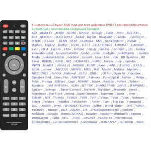 Пульт Универсальный DVB-T2+3 ver. 2026 (для цифровых приставок)