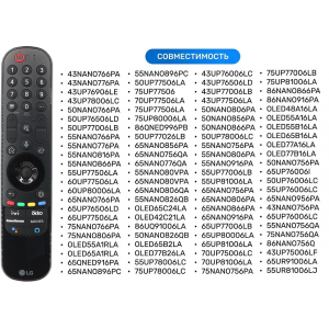Пульт Универсальный для LG Magic Motion SMART LCD TV   MR21GA IVI (AKB76036208) с Голосом ivi, OKKO, КИОПОИСК