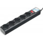 Сетевой фильтр Power Cube 5-розеток 10А (2200W ) шнур 5м, черный графит С/З  SPG5-C5