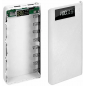 Корпус Power bank для аккумуляторов 18650х8 с плоским контактом   (5V, 2А, 2хUSB, 1хType-C, фонарь) белый С18