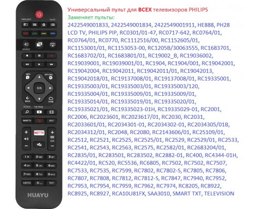 Пульт Универсальный для PHILIPS URC1525 (НЕ ТРЕБУЕТ НАСТРОЕК)