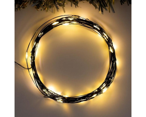 Гирлянда Нить Роса уличная светод. 30м, 300 LED, Теплый белый, темный провод (с контроллером IP44)