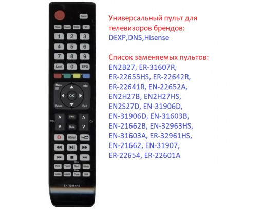 Пульт Универсальный для HISENSE (корпус HISENSE EN-32961HS) RM-L1050