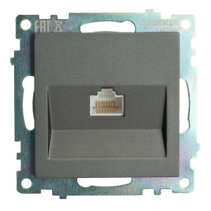 STEKKER СУ Катрин графит Розетка компьютерная RJ-45 (механизм) 1-местная , GLS00-7107-06 (49418) 1/10/200
