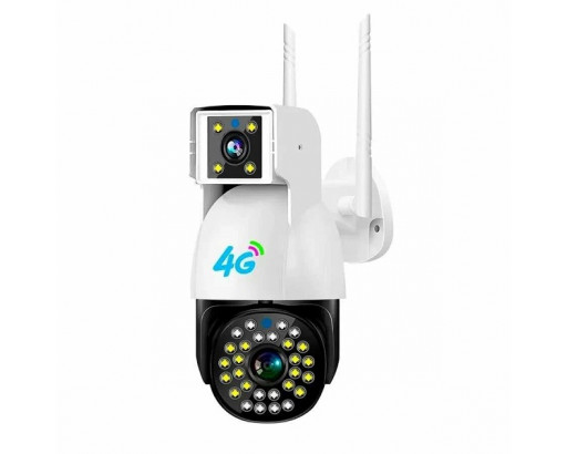 Камера 4G поворотная с удаленным доступом настенная (4 Mpx (2+2), 2 линзы, запись на карту памяти MicroSD до 256Гб, APP V380 Pro) SC01-G