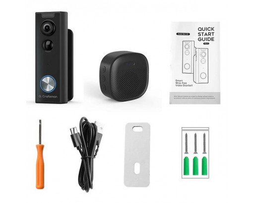 Умный видеозвонок G. Craftsman M5/X2 (5MP, IP65, датчик.движ, Wi-Fi, ИК подсв. 5м, MicroSD до128Gb, аккум 5200mAh, APP: CloudEdge/ GCLink)