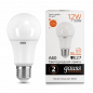 Лампа светодиодная Груша E27 12W 220V 3000K Матовая A60 1130Лм (60х110мм) Gauss Elementary 23212