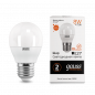 Лампа светодиодная Шар E27 _8W 220V 3000K Матовая G45 520Лм (45х80мм) Gauss Elementary 53218