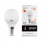 Лампа светодиодная Шар E14 10W 220V 3000K Матовая G45 710Лм (45х80мм) Gauss Elementary 53110