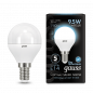 Лампа светодиодная Шар E14 _9,5W 220V 4100K Матовая G45 950Лм (45х86мм) Gauss Black 105101210