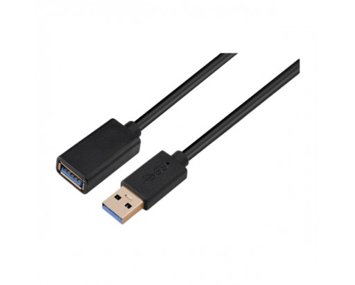 Шнур USB 3.0 ХВОСТ   0,5 м (штекер-гнездо)  ПВХ черный Premium GoPower