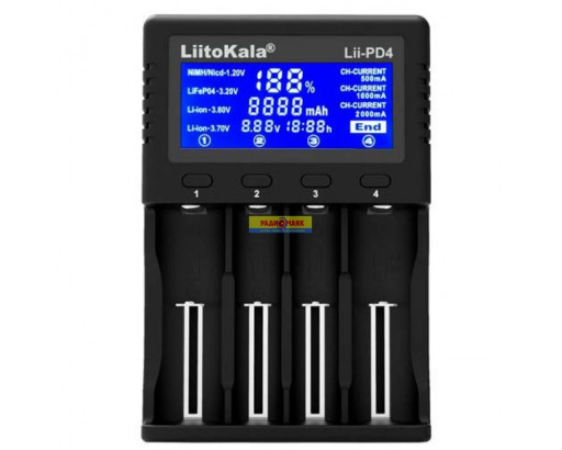Зарядное устройство Li-ion/Li-FE/Ni-MH/Cd LiitoKala Lii-PD4 на 4акк.      (26650/22650/26500/18650/14500/18490/16340/17670/17500/17355/10440/C/AA/AAA)