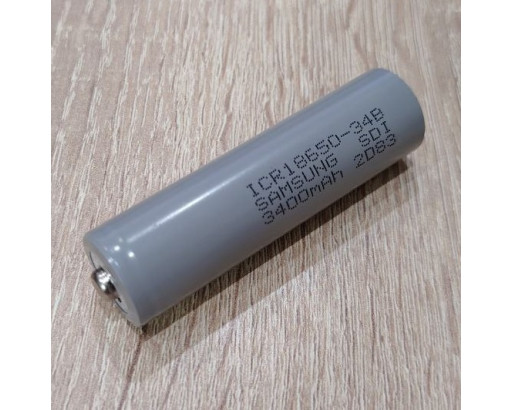 Аккумулятор 18650 Li-ion IMR 3,7V 3400mAh без защиты, высокий контакт    SAMS SDI ICR18650-34B   20A (серый)