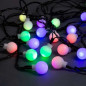 Гирлянда Нить с насадками ШАРИКИ матовые. 70 LED Мульти d=16mm 8.5м, свечение с динамикой, черный провод, 100L