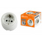 Розетка фарфоровая Болонь Белый 2П+З 16А 220V белая SQ1820-0007 TDM
