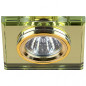 DK8 GD/YL Светильник ЭРА декор стекло квадрат MR16,12V, 50W, золото/зеркальный желтый