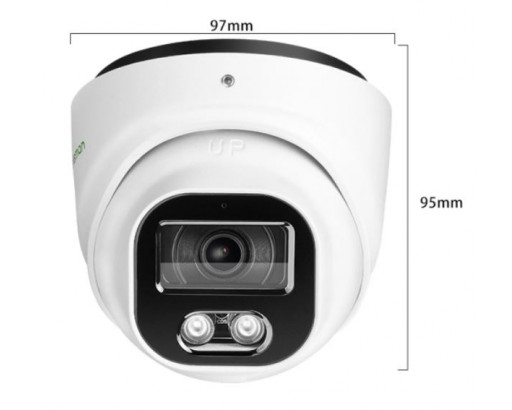 Камера IP GX-HFI-M4C 2,8mm 4Мп уличная, купольная, металл, IR подсветка до 25м, 0,01 люкс, H265+, детектор движ., POE, микрофон, 2Мп-25к/с, 4Мп-18к/с