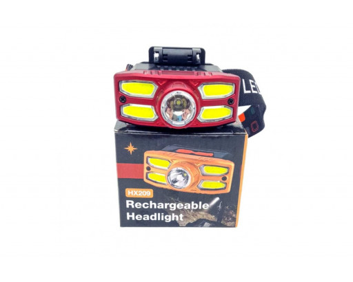 Фонарь Аккум. налобный (аккум. 4*COB+1*LED, заряд от micro USB) YT-1856