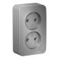 Schneider electriс Blanca Алюминий Розетка ОП-2 без заземления, без шторок  изол. пл 16А, 220V                BLNRA000213