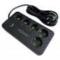 Удлинитель электрический HG-2505 4 гнезда, 4хUSB, 1хType-C, 2500W, 3м, Черный